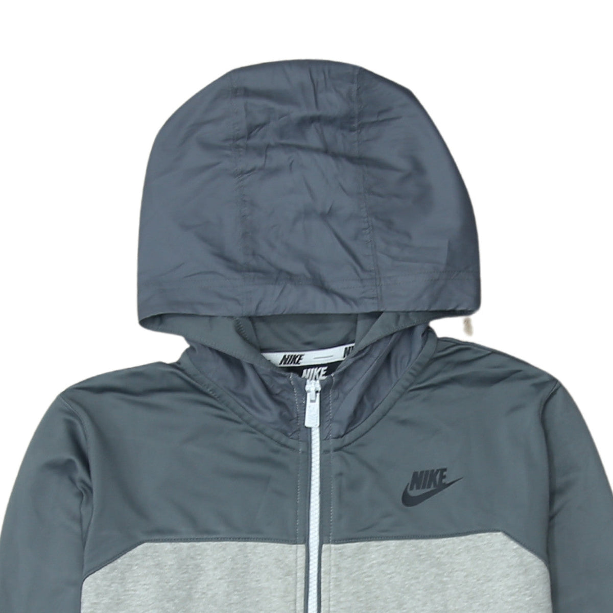 Additional view of Nike boys’ grey full zip hoodie xl 158-170cm colourblock sportswear