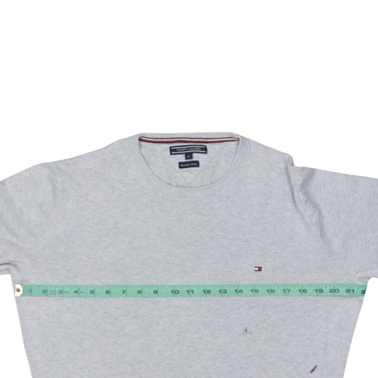 Tommy Hilfiger Men's Grey Cotton Crew Neck Jumper Size M