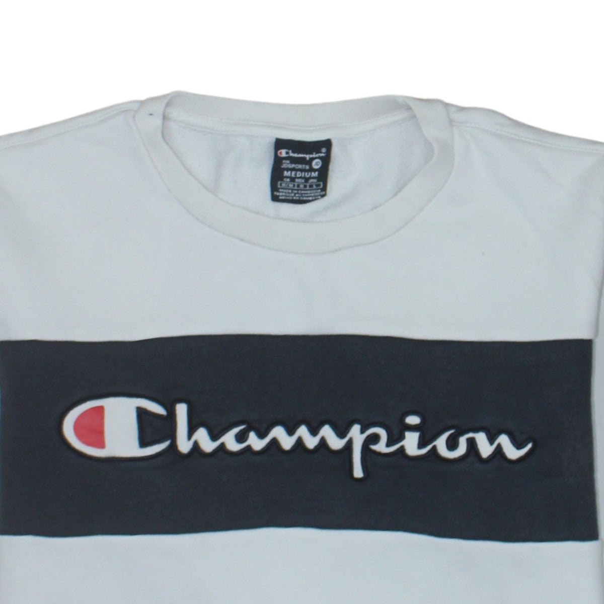 Mens UK Size M Champion White Pullover Sweatshirt