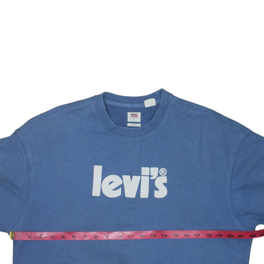 Mens UK Size M Levi's Blue Pullover Sweatshirt