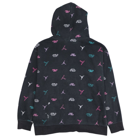 Jordan Girls Black 13-14 Years Pullover Hoodie Jumpman Logo Fleece