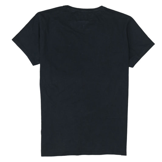 Tommy Jeans Men's Black Cotton Regular Fit Crew Neck T-Shirt L