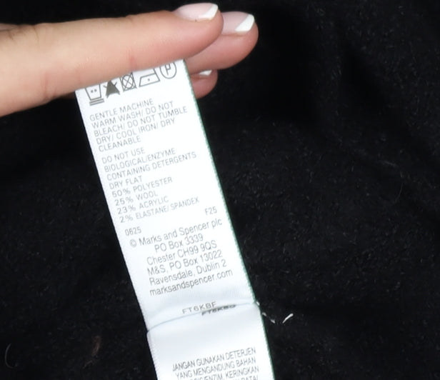 Womens UK Size S Marks and Spencer Black Cardigan Jumper