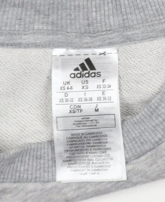 Womens UK Size XS adidas Grey Pullover Sweatshirt