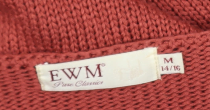 Womens UK Size 14/16 EWM Brown Cardigan Jumper
