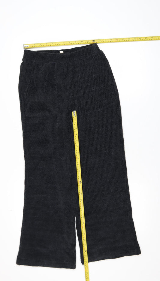 Marks and Spencer Womens Black XS Wide-Leg Knit Trousers
