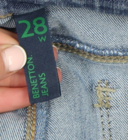 Womens UK Size 28 Benetton Slim Fit Skinny Blue Jeans