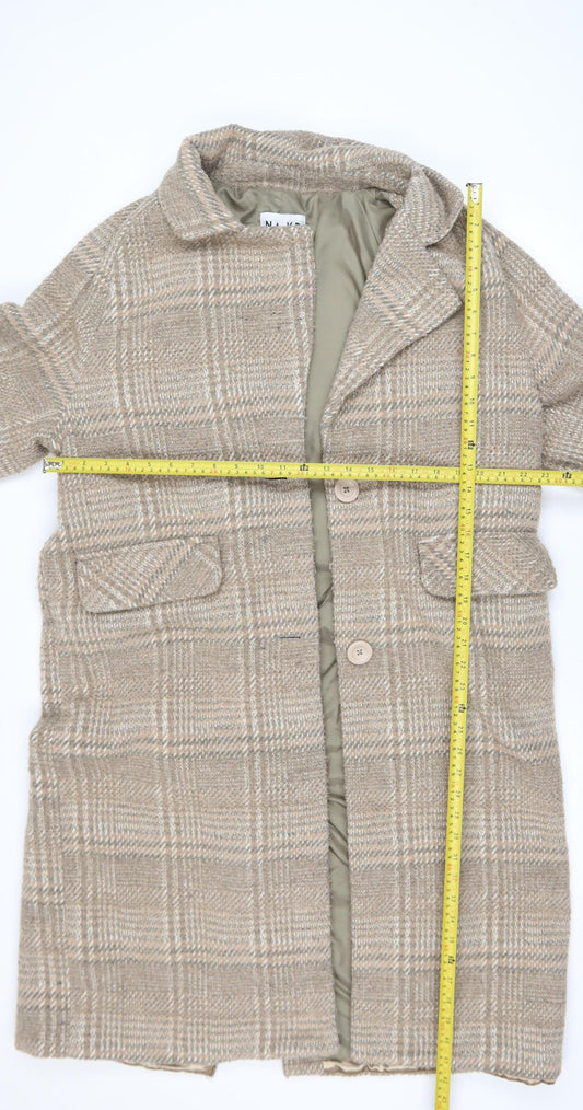 Womens UK Size 10 NA-KD Beige Overcoat