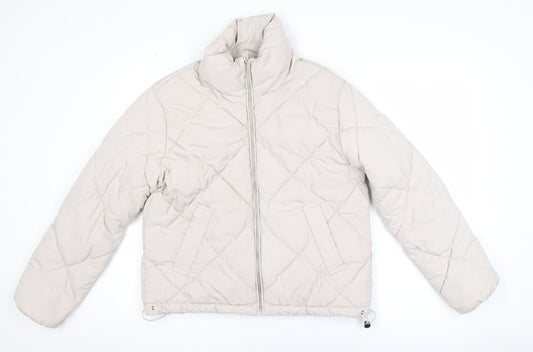 Womens UK Size XS H&M Beige Puffer Jacket