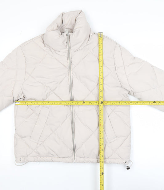 Womens UK Size XS H&M Beige Puffer Jacket