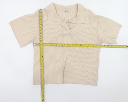 Womens UK Size 12 TU Beige Basic Polo