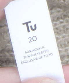 Womens UK Size 20 TU Beige Cardigan Jumper