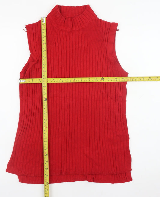 Womens UK Size 14 Marks and Spencer Red Basic Sleeveless