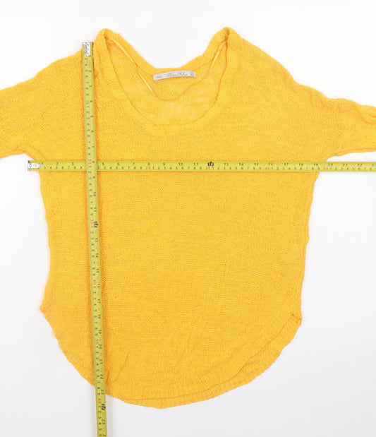 Womens UK Size 12 Zara Yellow Pullover Jumper
