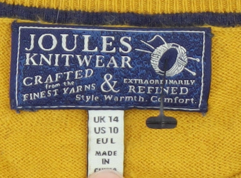 Mens UK Size L Joules Yellow Pullover Jumper