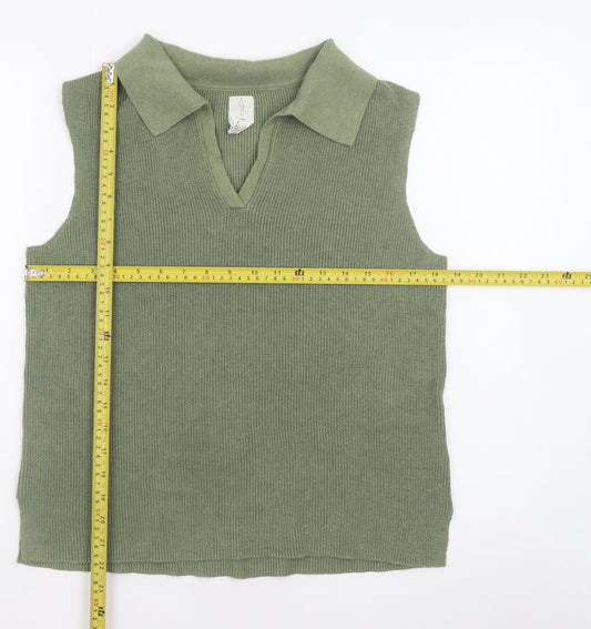 Womens UK Size M JOIE Green Basic Tank