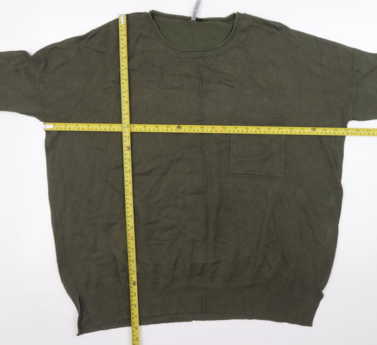 Womens UK Size 20/22 Capsule Green Pullover Jumper