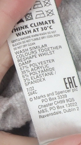 Womens UK Size L Marks and Spencer Grey Pullover Jumper