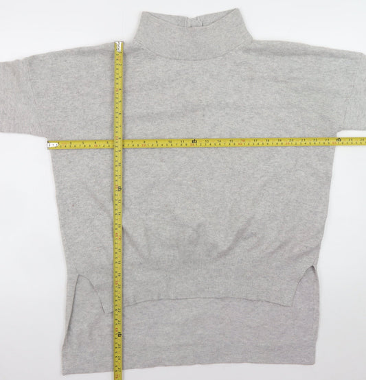 French Connection Men's Grey High Neck Knitted Pullover Jumper Size S