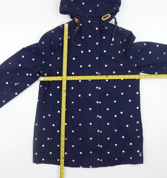 Womens UK Size 8 Joules Blue Rain Coat