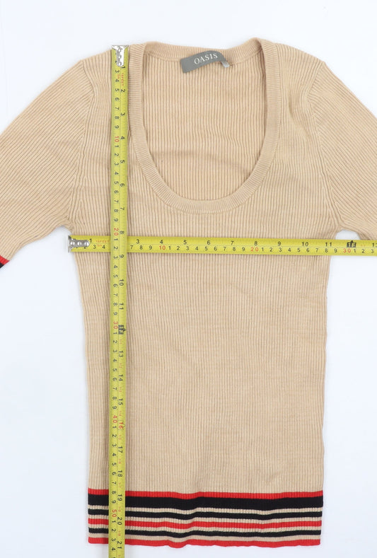 Womens UK Size S Oasis Beige Pullover Jumper