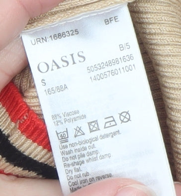 Womens UK Size S Oasis Beige Pullover Jumper
