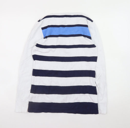 Marble Womens Blue Striped Crew Neck Long Sleeve Jumper Size 10