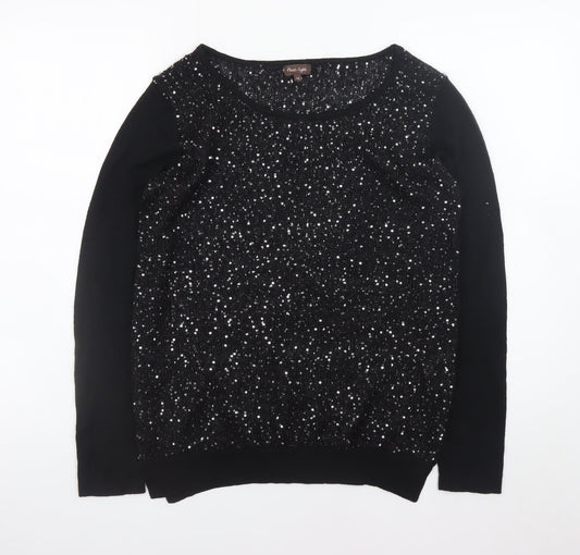 Phase Eight Women’s Black Sequin Knit Jumper Size 10