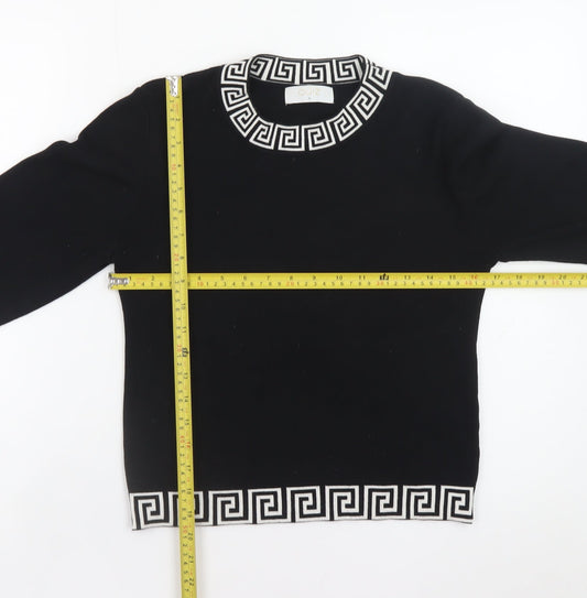 Womens UK Size M Quiz Black Pullover Jumper