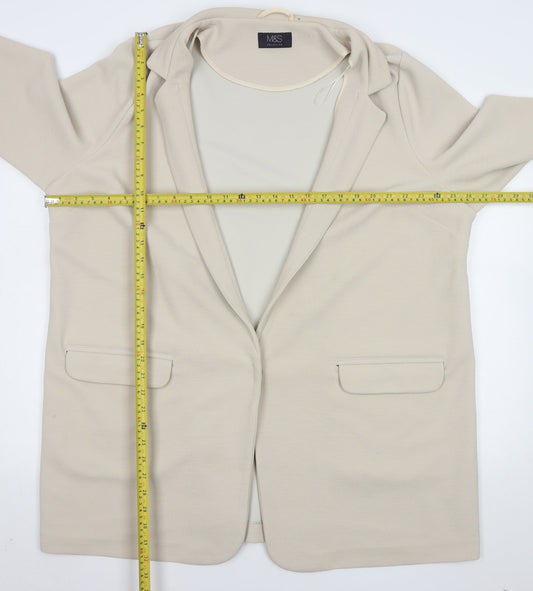 Womens UK Size 22 Marks and Spencer Plus Ivory Blazer