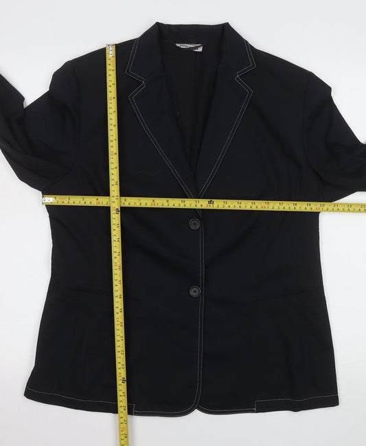 Gerry Weber Women's Black Size 16 Single-Breasted Blazer Jacket