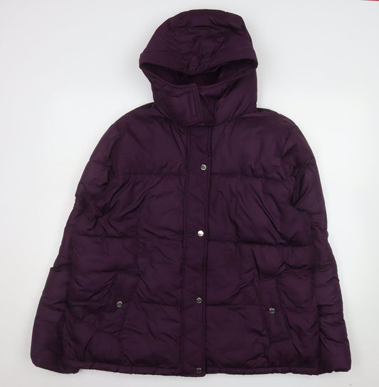 Womens UK Size 2XL Hollister Purple Puffer Jacket