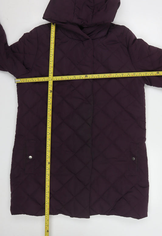 Womens UK Size 14 Dannimac Purple Quilted Coat