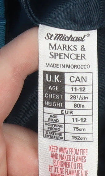 Teens UK Size 10 Marks and Spencer Blue Puffer Jacket