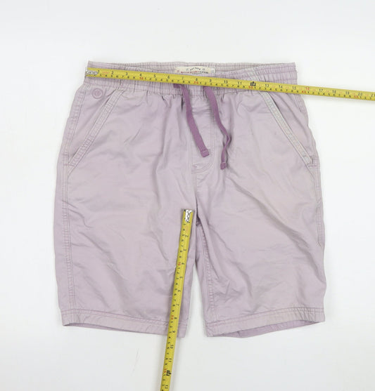 Fat Face Men’s Purple Chino Shorts M W32 L10 Casual Summer Elastic Waist