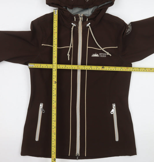 Womens UK Size S Stone Deek Brown Soft Shell
