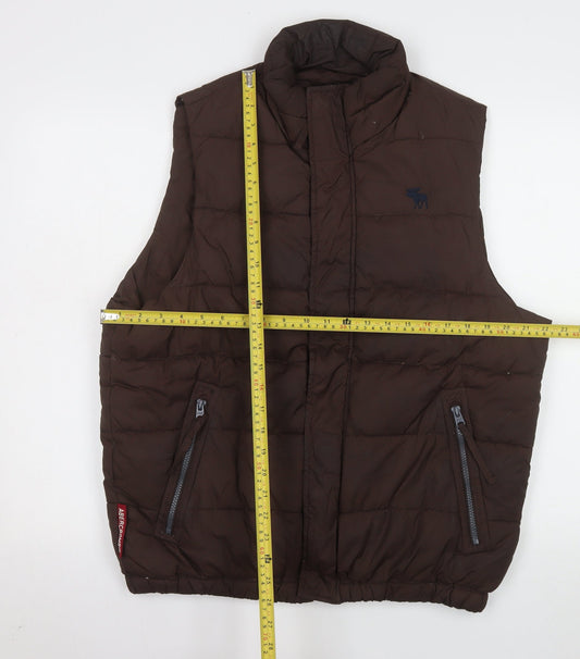 Mens UK Size M Abercrombie & Fitch Brown Puffer Jacket
