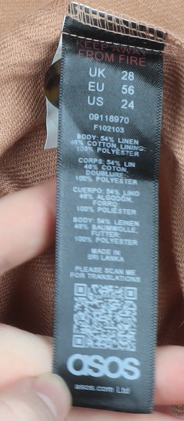 Womens UK Size 28 ASOS Plus Beige Suit Jacket