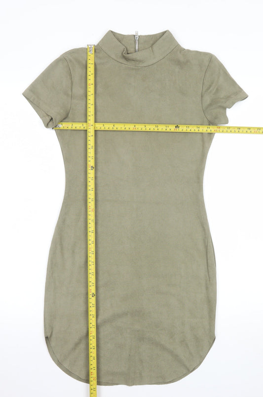 AX Paris Women Green Short Sleeve High Neck Bodycon Dress Size 8