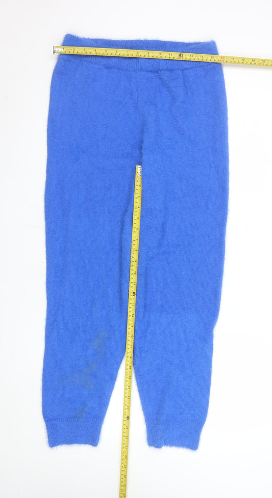 In The Style Women Blue Size 14 Wool-Blend Jogger Trousers