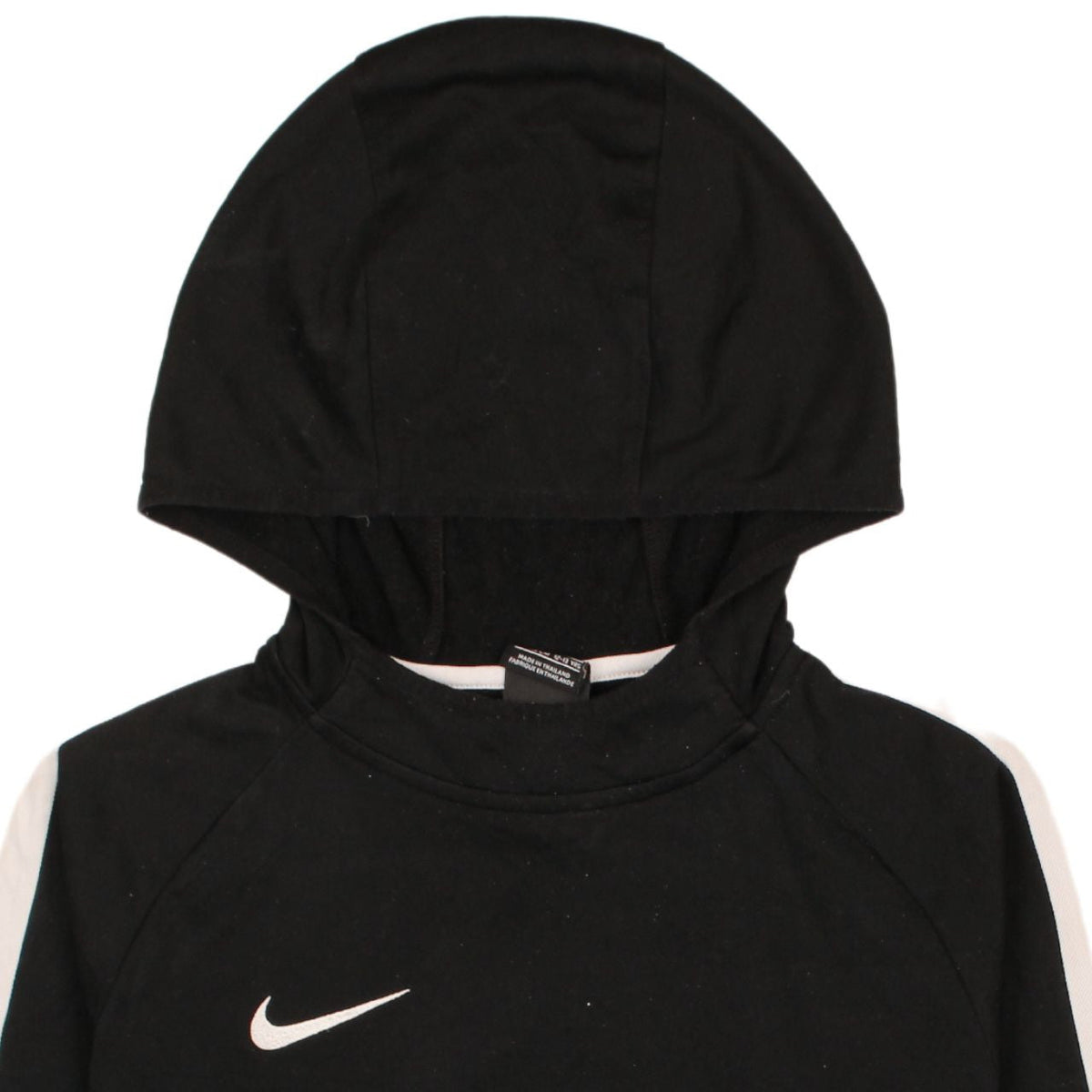 Brand and care label for Nike boys’ black dri-fit pullover hoodie 12-13 years sportswear