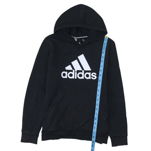 Adidas Boys Black Pullover Hoodie 13-14 Years Graphic Logo Fleece