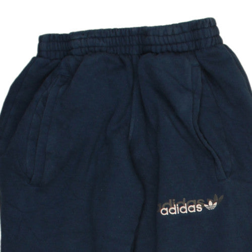 Brand and care label for Adidas Men's Blue XS Jogger Trousers Fleece Activewear