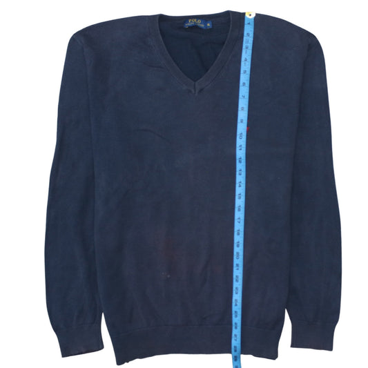 Mens UK Size XL Ralph Lauren Blue Pullover Jumper