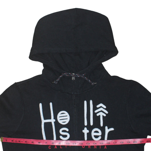 Mens UK Size S Hollister Black Full Zip Hoodie