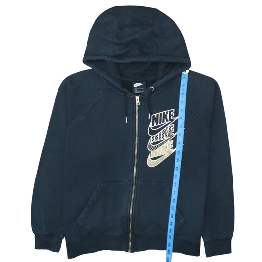 Womens UK Size M Nike Black Full Zip Hoodie