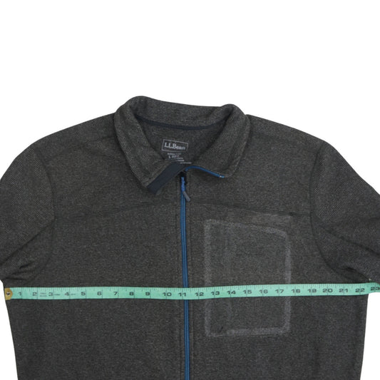 L.L.Bean Men's Grey Full Zip Fleece Jacket Size L Lightweight Outdoor