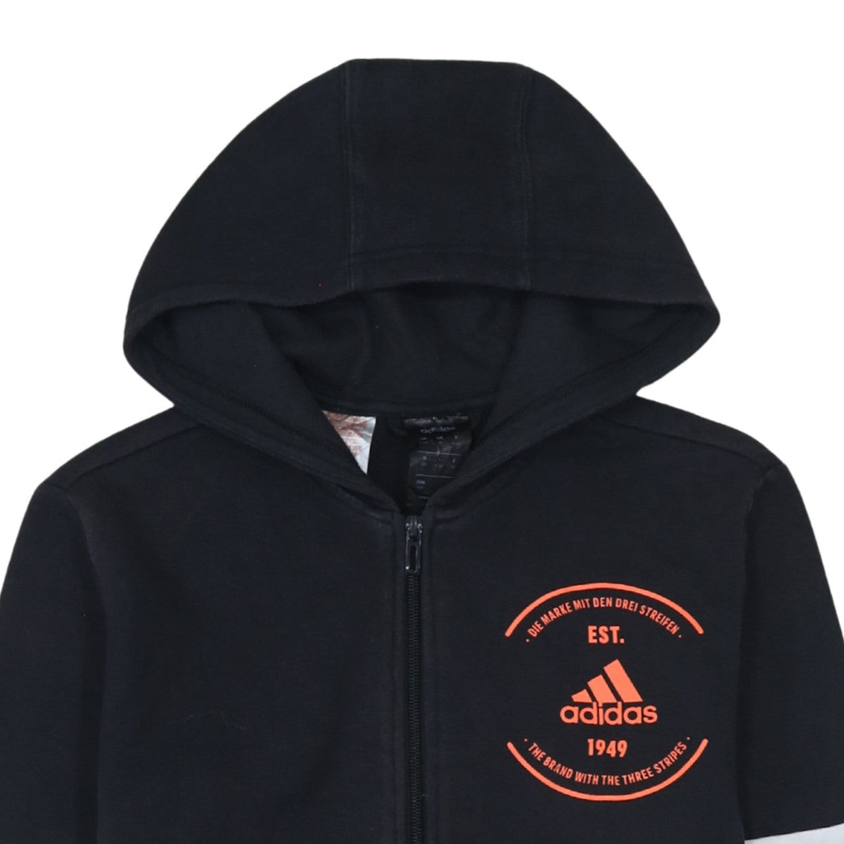 Additional view of Adidas boys’ black full zip hoodie 11-12 years cotton blend sportswear
