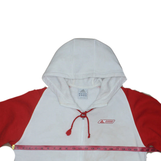 Mens UK Size M adidas White Full Zip Hoodie