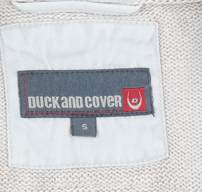 Mens UK Size S Duck and Cover Beige 1/4 Zip Jumper